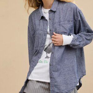 Aerie Anytime Fave Twill Shirt - 100% Cotton (Size M)